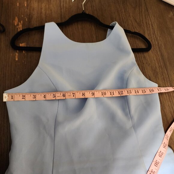 Amanda Uprichard Marbella Maxi Dress NWT Blue Large Tear at back vent - Picture 6 of 14